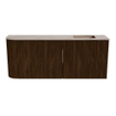 Mondiaz JOYA-DLUX 101.6cm toiletmeubel - ronding links kleur Walnut - Wastafel FAYE positie Rechts Zonder kraangat kleur Arena. SW1424373