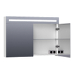 BRAUER Double Face Spiegelkast - 100x70x15cm - verlichting - geintegreerd - 2 links- rechtsdraaiende spiegeldeur - MDF - mat wit SW84353