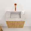 Mondiaz JOYA-DLUX 40cm toiletmeubel - kleur Oak - Wastafel FAYE positie Midden Zonder kraangat kleur Glace. SW1421951