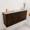 Mondiaz JOYA-DLUX 90cm toiletmeubel - kleur Walnut - Wastafel FAYE positie Links 1 kraangat kleur Opalo. SW1422576
