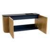Mondiaz JOYA 91.6cm toiletmeubel - ronding links kleur Oak - Wastafel FAYE positie Rechts 1 kraangat kleur Urban. SW1421206