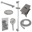 BRAUER Chrome Edition Regendoucheset inbouw - hoofddouche 20cm - gladde knop - inclusief inbouwdeel - handdouche Rond 3 standen - glijstang - chroom SW538390