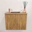 Mondiaz JOYA-DLUX Meuble de toilette 50cm - couleur Oak - Vasque FAYE position Gauche 1 trou de robinet couleur Arena SW1423843