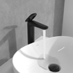 Villeroy & Boch Antao ensemble de robinet à une poignée - rehaussé - avec bonde clic clac - noir mat SW974158