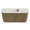 Mondiaz JOYA-DLUX 83.2cm toiletmeubel - ronding links en rechts kleur Dusk - Wastafel FAYE positie Midden 1 kraangat kleur Ostra. SW1423420