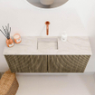 Mondiaz JOYA-DLUX 90cm meuble de toilette - couleur Dusk - Vasque FAYE position Milieu Sans trou de robinet couleur Ostra. SW1423389