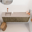 Mondiaz JOYA-DLUX 111.6cm toiletmeubel - ronding rechts kleur Dusk - Wastafel FAYE positie Links Zonder kraangat kleur Saba. SW1426094