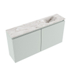 MONDIAZ TURE-DLUX Meuble toilette - 100cm - Greey - EDEN - vasque Glace - position droite - 1 trou de robinet SW1103307