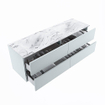 MONDIAZ VICA-DLUX Ensemble meuble de salle de bains - 150cm - meuble bas clay - 4 tiroirs - lavabo encastré cloud double - sans trous de robinetterie - version haute 60cm - glace SW1088200