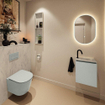 MONDIAZ TURE-DLUX Meuble toilette - 40cm - Greey - EDEN - vasque Opalo - position droite - 1 trou de robinet SW1104329