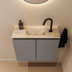 MONDIAZ TURE-DLUX Meuble toilette - 60cm - Smoke - EDEN - vasque Frappe - position centrale - 1 trou de robinet SW1103028