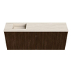 Mondiaz JOYA-DLUX 100cm toiletmeubel - kleur Walnut - Wastafel FAYE positie Links Zonder kraangat kleur Meli. SW1424444
