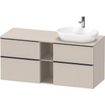 Duravit D-neo Meuble sous vasque 140x55x66.4cm 4 tiroirs Taupe mat SW641276