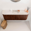 Mondiaz JOYA-DLUX 103.2cm toiletmeubel - ronding links en rechts kleur Ruby - Wastafel FAYE positie Midden 1 kraangat kleur Nata. SW1425482