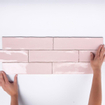 Terravito Pavero carreau mural - 7.5x30cm - 8.6mm - Rectangulaire - Rose brillant SW647473