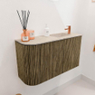 Mondiaz JOYA-DLUX 71.6cm toiletmeubel - ronding links kleur Dusk - Wastafel FAYE positie Rechts 1 kraangat kleur Frappe. SW1423114