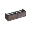 Forzalaqua Reno 2.0 wastafelonderkast 140x51x40cm met 2 softclose greeploze lades Massief Eiken Charcoal SW492371