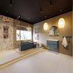 MONDIAZ VICA-DLUX Ensemble meuble de salle de bains - 70cm - sous-meuble plata - 2 tiroirs - lavabo encastré cloud central - sans trous de robinetterie - version haute 60cm - glace SW1088267