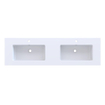Arcqua Mira Lavabo encastré - 161x46x1.5cm - double vasque - 2 trous de robinetterie - marbre de synthèse - blanc mat SW1581384