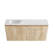 MONDIAZ TURE-DLUX Meuble toilette - 100cm - Washed Oak - EDEN - vasque Opalo - position gauche - sans trou de robinet SW1104632