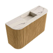 Mondiaz JOYA-DLUX 73.2cm meuble de toilette - arrondi gauche et droite couleur Oak - Vasque FAYE position Milieu Sans trou de robinet couleur Nata. SW1424044
