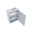 MONDIAZ TURE-DLUX Meuble de toilettes 40 cm Clay. EDEN lavabo Opalo position droite. Sans trou de robinet. SW1104236
