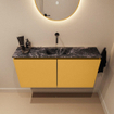 MONDIAZ TURE-DLUX Meuble toilette - 100cm - Ocher - EDEN - vasque Lava - position centrale - sans trou de robinet SW1103922