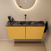 MONDIAZ TURE-DLUX meuble WC 100 cm Ocre. Lavabo EDEN Lava position centrale. Sans trou de robinet. SW1103922