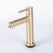 FortiFura Calvi Pack Lave-mains - 1 trou de robinet - droite - robinet Doré brossé mat - Blanc SW968216