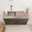 Mondiaz JOYA-DLUX 70cm toiletmeubel - kleur Shadow - Wastafel FAYE positie Links Zonder kraangat kleur Oza. SW1425043