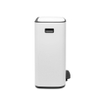 Brabantia Bo Poubelle à pédale - 60 litres - seau intérieur en plastique - blanc SW1117451