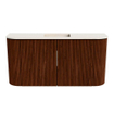 Mondiaz JOYA-DLUX 83.2cm meuble de toilette - arrondis gauche et droite couleur Ruby - Vasque FAYE position Milieu 1 trou de robinet couleur Meli. SW1425393