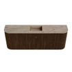 Mondiaz JOYA-DLUX Meuble de toilette 113,2cm - arrondis gauche et droite couleur Noyer - Lavabo FAYE position Milieu Sans trou de robinet couleur Arena SW1424389
