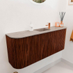 Mondiaz JOYA-DLUX 103.2cm toiletmeubel - ronding links en rechts kleur Ruby - Wastafel FAYE positie Midden 1 kraangat kleur Saba. SW1425650