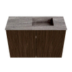 Mondiaz JOYA-DLUX 60cm meuble de toilette - couleur Walnut - Vasque FAYE position Droite Sans trou de robinet couleur Oza. SW1424570