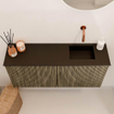 Mondiaz JOYA 90cm meuble de salle de bains - couleur Dusk - Vasque FAYE position Droite Sans trou de robinet couleur Urban. SW1421663