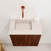 Mondiaz JOYA-DLUX 40cm toiletmeubel - kleur Ruby - Wastafel FAYE positie Links Zonder kraangat kleur Meli. SW1425327
