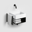 Clou Flush Open Kast - 36.5x27x20.5cm - rechts - met handdoekhouder - zwart SW928525