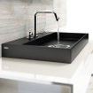 Clou Wash Me wastafel 70x42cm zonder plug Keramiek Zwart mat SW9256