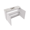 MONDIAZ TURE-DLUX Meuble toilette - 80cm - Cale - EDEN - vasque Glace - position centrale - 1 trou de robinet SW1103173