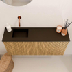Mondiaz JOYA 90cm toiletmeubel - kleur Oak - Wastafel FAYE positie Links Zonder kraangat kleur Urban. SW1421184