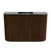 Mondiaz JOYA-DLUX 63.2cm toiletmeubel - ronding links en rechts kleur Walnut - Wastafel FAYE positie Midden Zonder kraangat kleur Lava. SW1426206