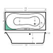 Xenz Dominica Baignoire-douche - 170x75x47 - évacuation en bout - acrylique - blanc SW102888