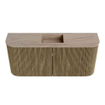 Mondiaz JOYA-DLUX Meuble de salle de bains 93,2cm - arrondis gauche et droite couleur Dusk - Vasque FAYE position Milieu Sans trou de robinet couleur Saba SW1426101