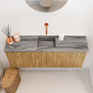 Mondiaz JOYA-DLUX 100cm toiletmeubel - kleur Oak - Wastafel FAYE positie Midden Zonder kraangat kleur Sombra. SW1424260