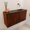 Mondiaz JOYA-DLUX 80cm toiletmeubel - kleur Ruby - Wastafel FAYE positie Rechts Zonder kraangat kleur Lava. SW1423623