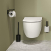 Tiger Colar Toiletrolhouder - met planchet - zelfklevend - zwart SW877220