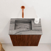 Mondiaz JOYA-DLUX 40cm toiletmeubel - kleur Ruby - Wastafel FAYE positie Links Zonder kraangat kleur Sombra. SW1425643
