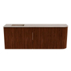 Mondiaz JOYA-DLUX Meuble de salle de bains 111.6cm - arrondi droit couleur Ruby - Vasque FAYE position Gauche Sans trou de robinet couleur Saba. SW1425626