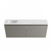 MONDIAZ TURE-DLUX Meuble de toilettes 120 cm Smoke. Lavabo EDEN Opalo position gauche. Sans trou de robinet. SW1104640